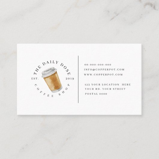 Loyalty-kaart voor Visitekaartje in de koffiewinke (Voorkant)