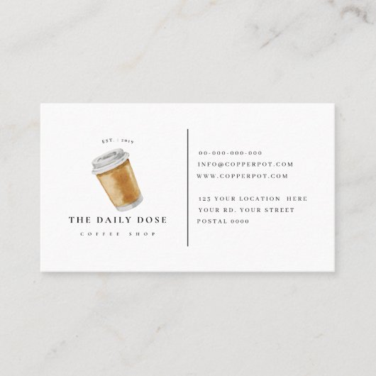 Loyalty-kaart voor Visitekaartje in de koffiewinke (Voorkant)