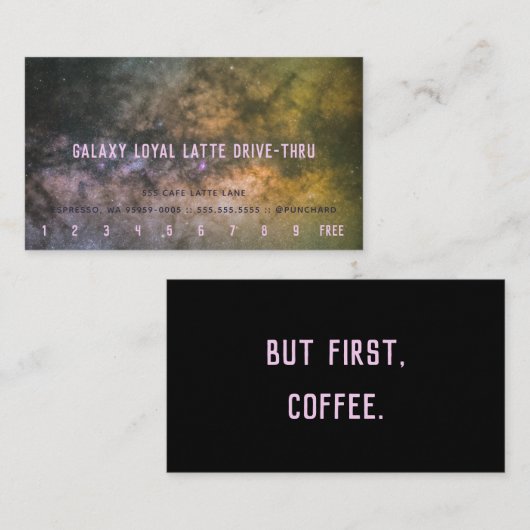 Loyalty Latte Drive-Thru Galaxy Melkwegfoto (Voorkant / Achterkant)