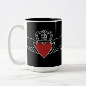 Loyalty Love Friendship Claddagh Black Coffee Mok (Links)