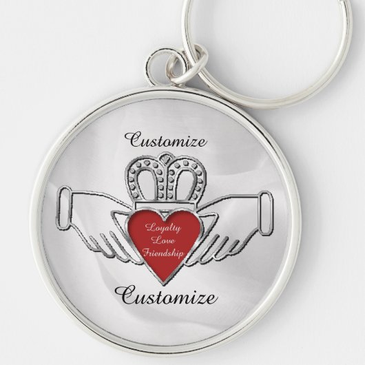 Loyalty Love Friendship Claddagh Custom Sleutelhan Sleutelhanger (Voorkant)