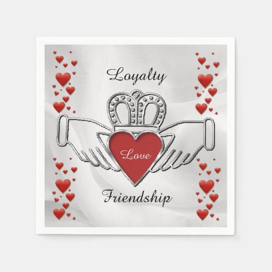 Loyalty Love Friendship Claddagh Napkins Servetten (Voorkant)