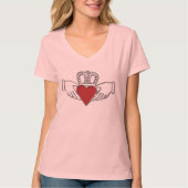 Loyalty Love Friendship Claddagh V-Neck T-Shirt (Voorkant)