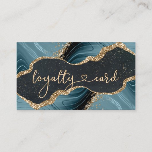 Loyalty Marble Glitzer Card 5 Salon Visitekaartje (Voorkant)