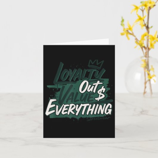 Loyalty Outvalues Everything Streetware Urban Kaart (Gele Bloem)