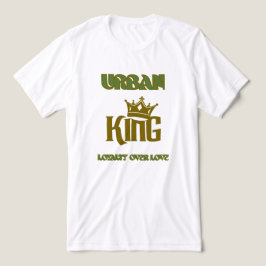LOYALTY OVER LOVE URBAN KING MEN'S WHITE/OLIVE  Tri-Blend SHIRT