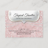 Loyalty Pearls roze Suede Makeup Visitekaartje (Achterkant)