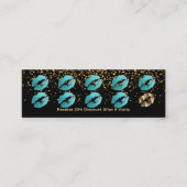 Loyalty Punch Card - Blauwgroen Glitter en Gold 3 (Voorkant)