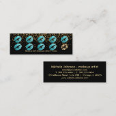 Loyalty Punch Card - Blauwgroen Glitter en Gold 3 (Voorkant / Achterkant)