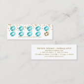 Loyalty Punch Card - Blauwgroen glitter op wit (Voorkant / Achterkant)