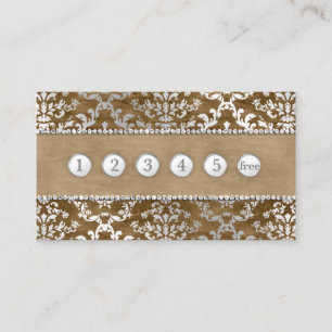 Loyalty Punch Card Coffee Camel Glimmer Damask Visitekaartje
