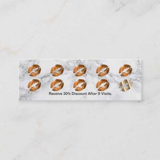 Loyalty Punch Card - Copper Glitter en Marble (Voorkant)
