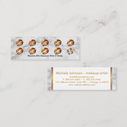 Loyalty Punch Card - Copper Glitter en Marble (Voorkant / Achterkant)