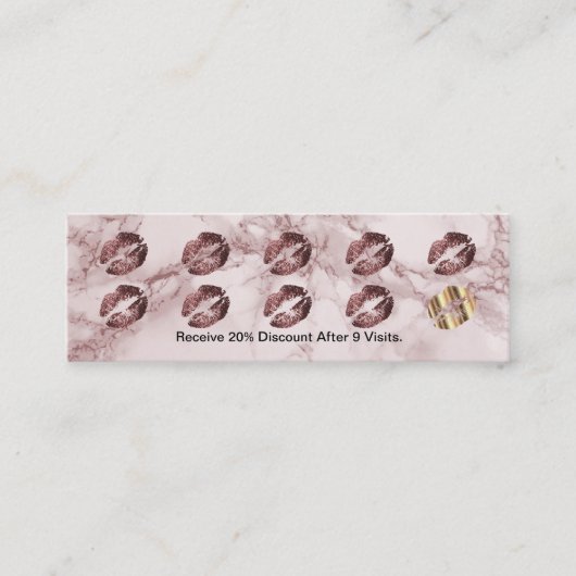 Loyalty Punch Card - Donkere Roos Glitter en Marbl (Voorkant)