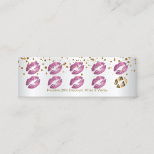Loyalty Punch Card - dus roze glitter en wit 3