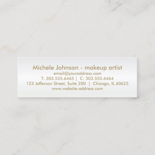 Loyalty Punch Card - dus roze glitter en wit 3 (Achterkant)