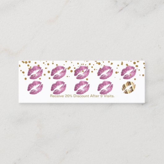 Loyalty Punch Card - dus roze glitter en wit 3 (Voorkant)