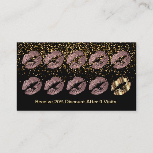 Loyalty Punch Card - Dusty Roos Glitter (Voorkant)
