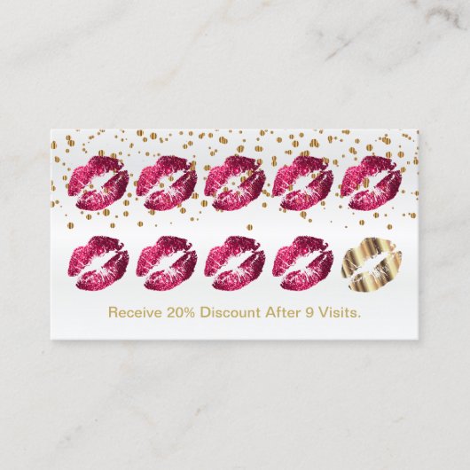 Loyalty Punch Card - Hot Pink Glitter (Voorkant)