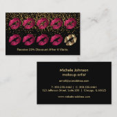 Loyalty Punch Card - Hot Pink Glitter en Gold (Voorkant / Achterkant)