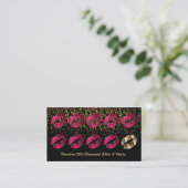 Loyalty Punch Card - Hot Pink Glitter en Gold (Staand voorkant)