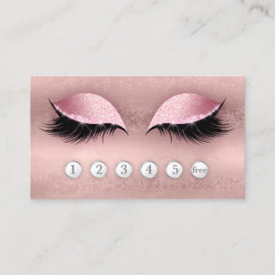 Loyalty Punch Card Lashes Lash Eyelash Roos Gold Visitekaartje