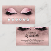 Loyalty Punch Card Lashes Lash Eyelash Roos Gold Visitekaartje (Voorkant / Achterkant)