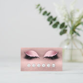 Loyalty Punch Card Lashes Lash Eyelash Roos Gold Visitekaartje (Staand voorkant)