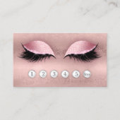 Loyalty Punch Card Lashes Lash Eyelash Roos Gold Visitekaartje (Voorkant)