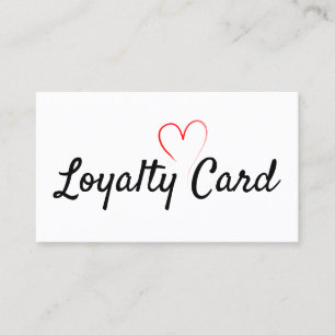 Loyalty Punch Card met rood hart Visitekaartje