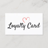 Loyalty Punch Card met rood hart Visitekaartje (Voorkant)