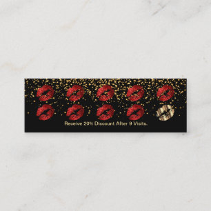 Loyalty Punch Card - Red Glitter en Gold 3