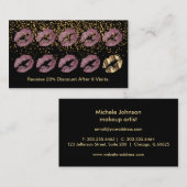 Loyalty Punch Card - Roze Rose Glitter en Gold (Voorkant / Achterkant)