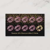 Loyalty Punch Card - Roze Rose Glitter en Gold (Voorkant)