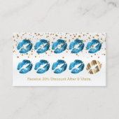 Loyalty Punch Card - Turquoise Blue Glitter 2 (Voorkant)