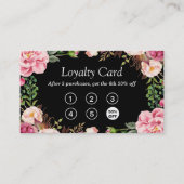 Loyalty Punch Kaart | Girly Pink Floral Wrapping (Voorkant)