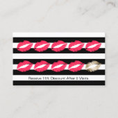 Loyalty Punch Kaart | Moderne artistieke rode lipp (Voorkant)