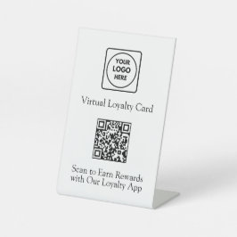 Loyalty QR Code | Custom Business Logo Reward App Reclamebord Met Voetstuk