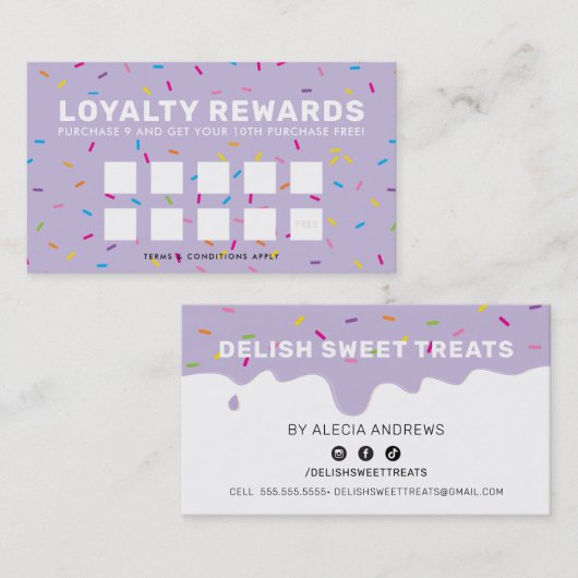 LOYALTY REWARDS Frosting Drip strooit paarse (Voorkant / Achterkant)