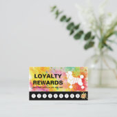 Loyalty Rewards Kaart Kleurrijke Poodle Grooming (Staand voorkant)