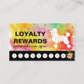 Loyalty Rewards Kaart Kleurrijke Poodle Grooming (Voorkant)