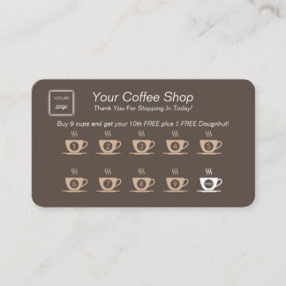Loyalty Rewards Punch Kaart - Koffiehuizen & Cafés Visitekaartje