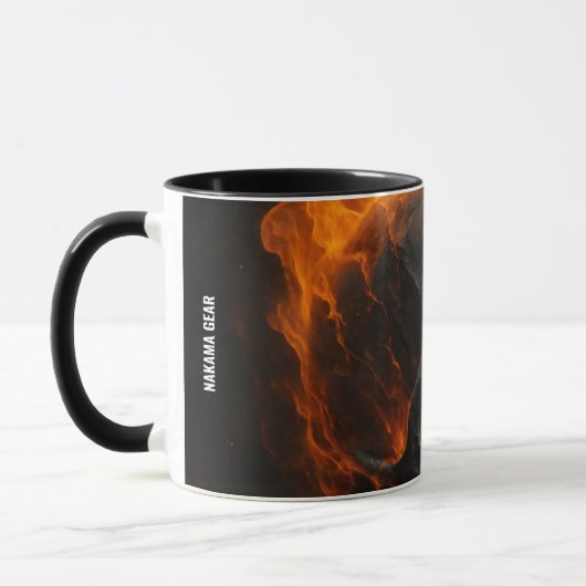 Loyalty Taste Better” – Flaming Skull Tribal Mug Mok (Links)
