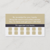 Loyalty Visitekaartje Punch Card (Achterkant)