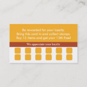 Loyalty Visitekaartje Punch Kaart (Achterkant)