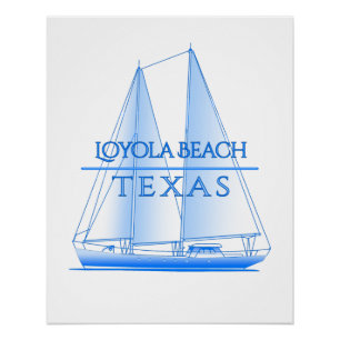 Loyola Beach Coastal Nautical Sailor Perfect Poster