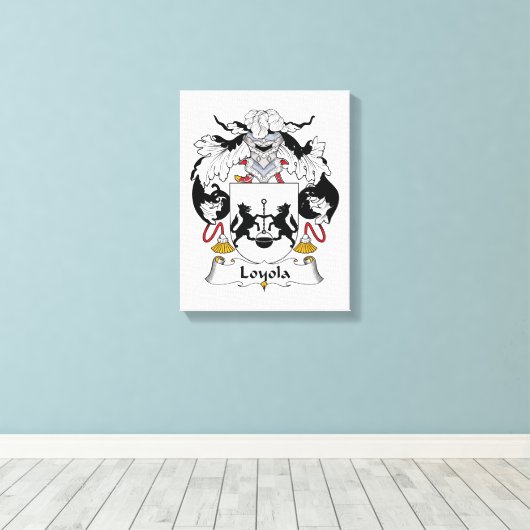 Loyola Family Crest Canvas Afdruk (Insitu (Houten vloer))