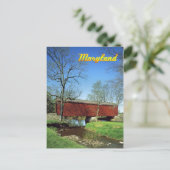 Loys Station Covered Bridge, Maryland Briefkaart (Staand voorkant)