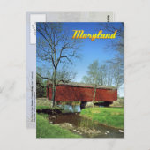 Loys Station Covered Bridge, Maryland Briefkaart (Voorkant / Achterkant)