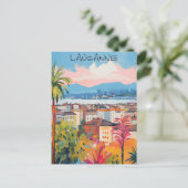 Lozanne Zwitserland Reizen Stad Kunst Esthetisch Briefkaart (Staand voorkant)